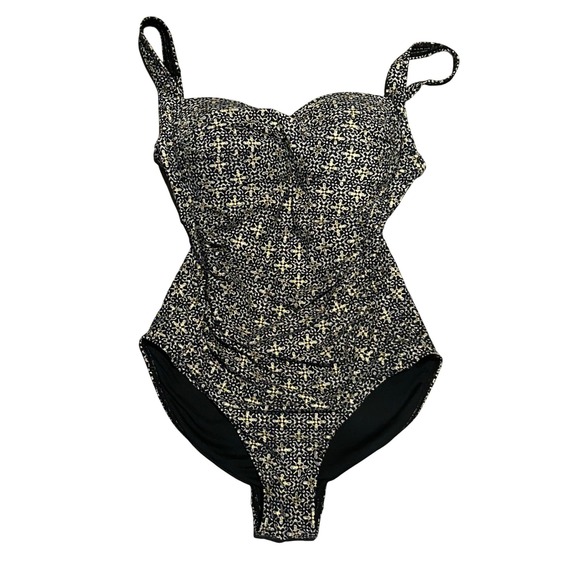 Niptuck Swim Other - Niptuck Swim Women's One-Piece Swimsuit Black Gold Print Multi Fit Cup Size 6